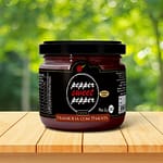 pote geleia de framboesa com pimenta mesa fundo plantas pepper sweet pepper