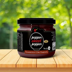 pote geleia de framboesa com pimenta mesa fundo plantas pepper sweet pepper