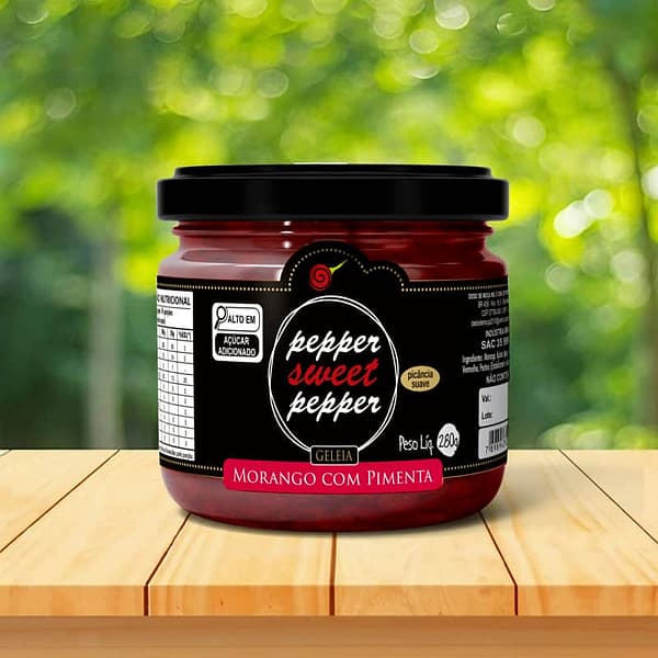 pote geleia de morango com pimenta mesa fundo plantas pepper sweet pepper